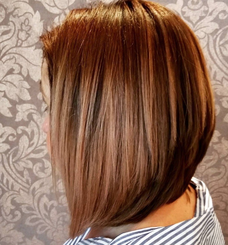 subtle lob short stacked hairstyles
