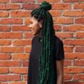 Rapunzel length green thick box braids - Instagram