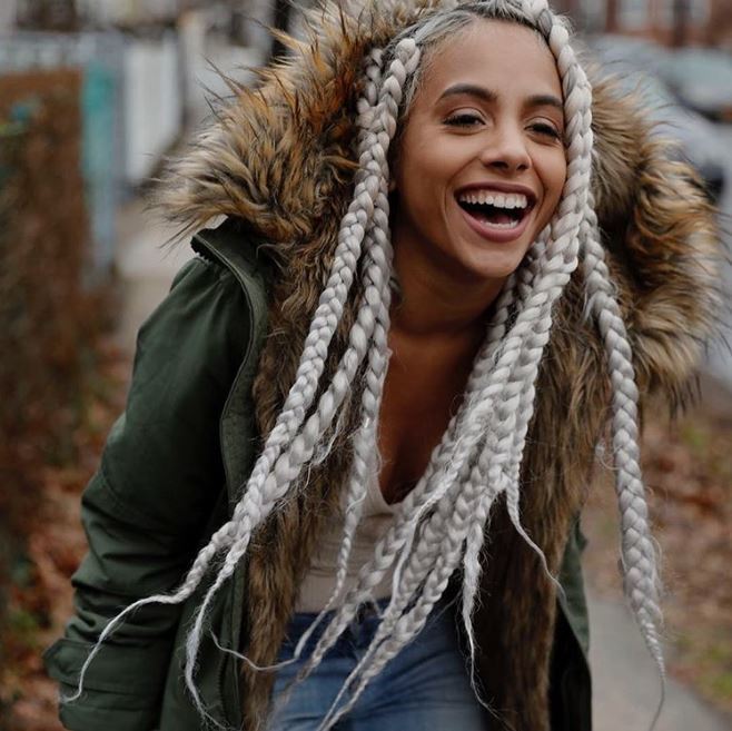 Turn heads with stunning grey thick box braid hairstyles