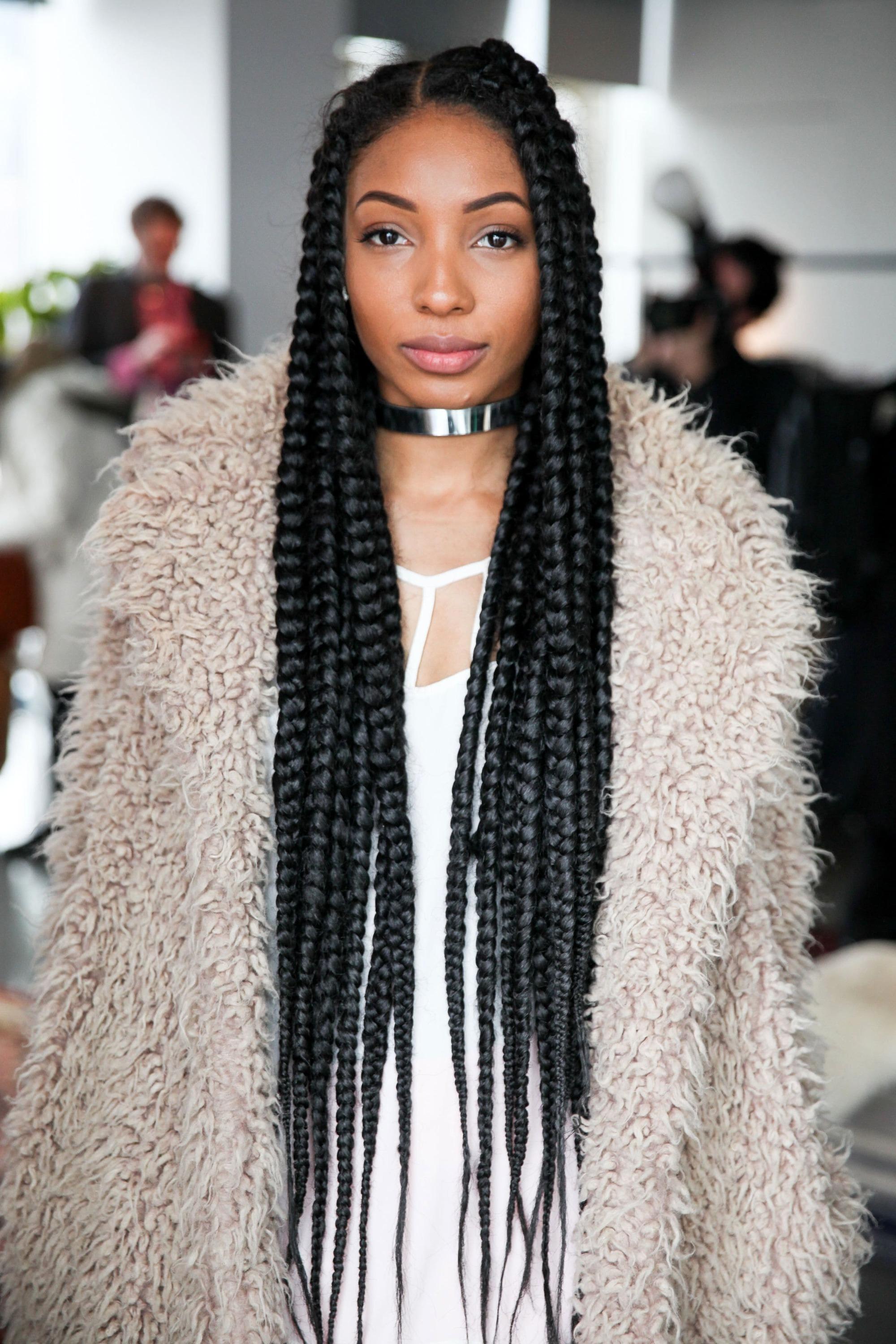 model wynter golden with poetic justice inspired braids with a jacket and collar