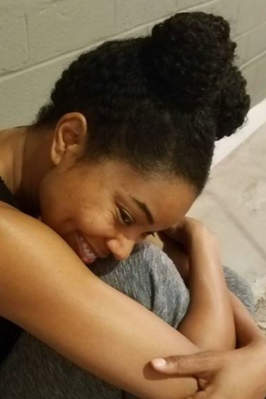 Gabrielle Union with her natural hair in top knot style