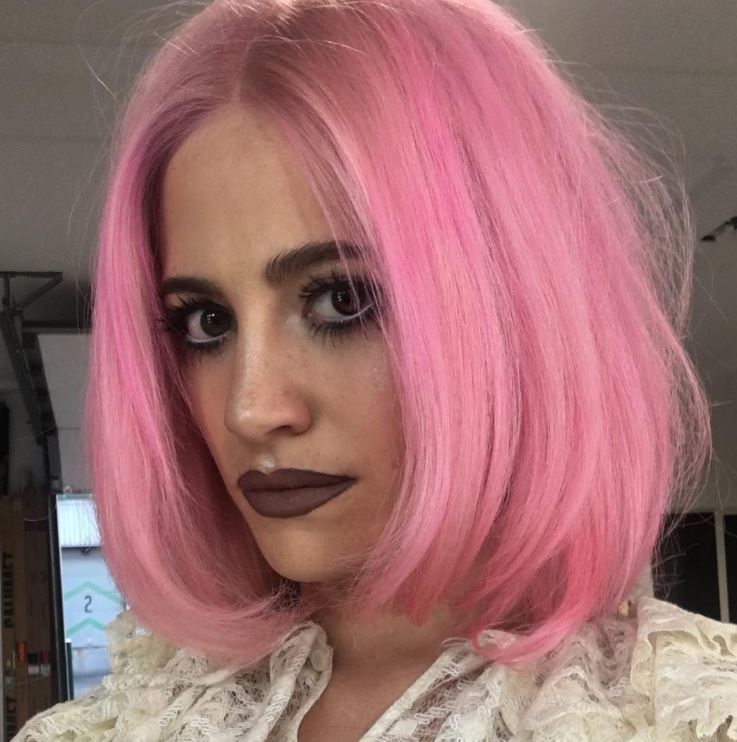 Bright pink hair - bob hairstyle - Pixie Lott - Instagram