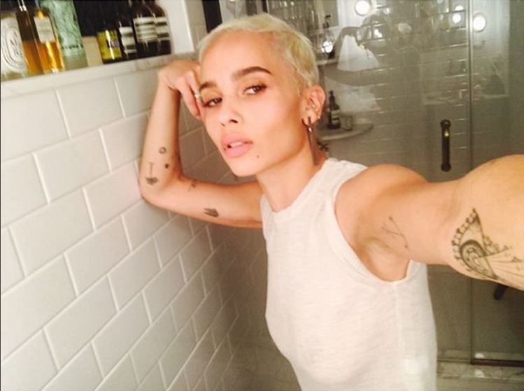 Zoe Kravitz - Blonde pixie cut hair - Instagram