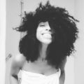 lianne la havas with side-swept afro hair instagram shot