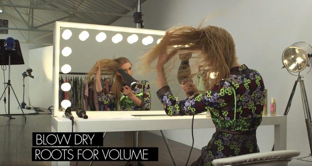 Toni & Guy The Marla - blonde model using hairdryer on long hair