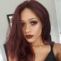 facesbyalexis with chocolate cherry hair colour on instagram