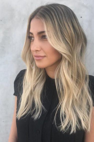 Face shape - long blonde hair with long layers