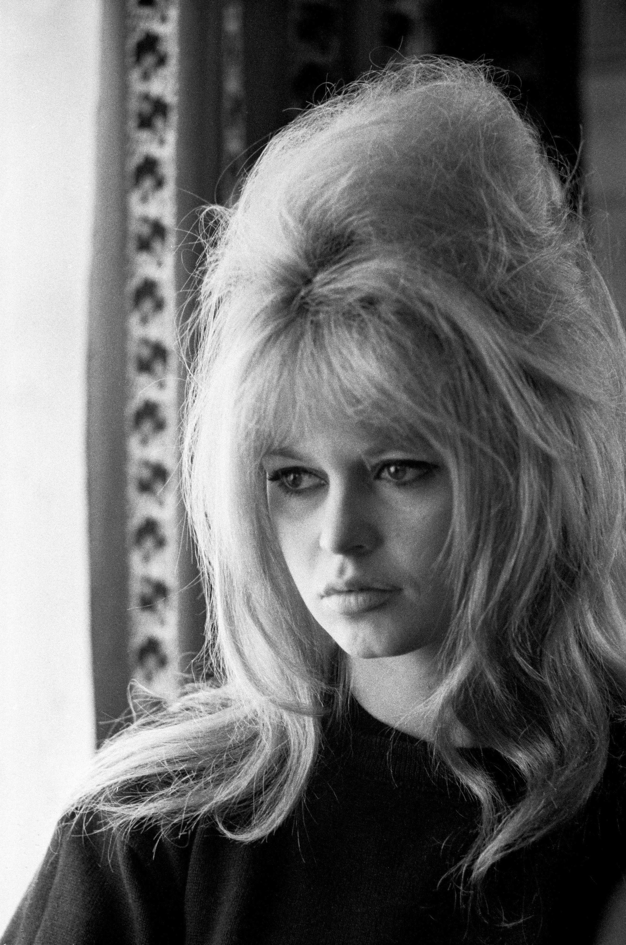 french 60s actress brigitte bardot with her blonde hair in a beehive