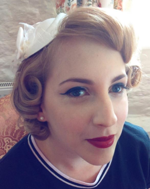 Vintage wedding hairstyles - strawberry blonde hair with victory rolls