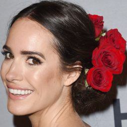 louise roe with roses in her hair