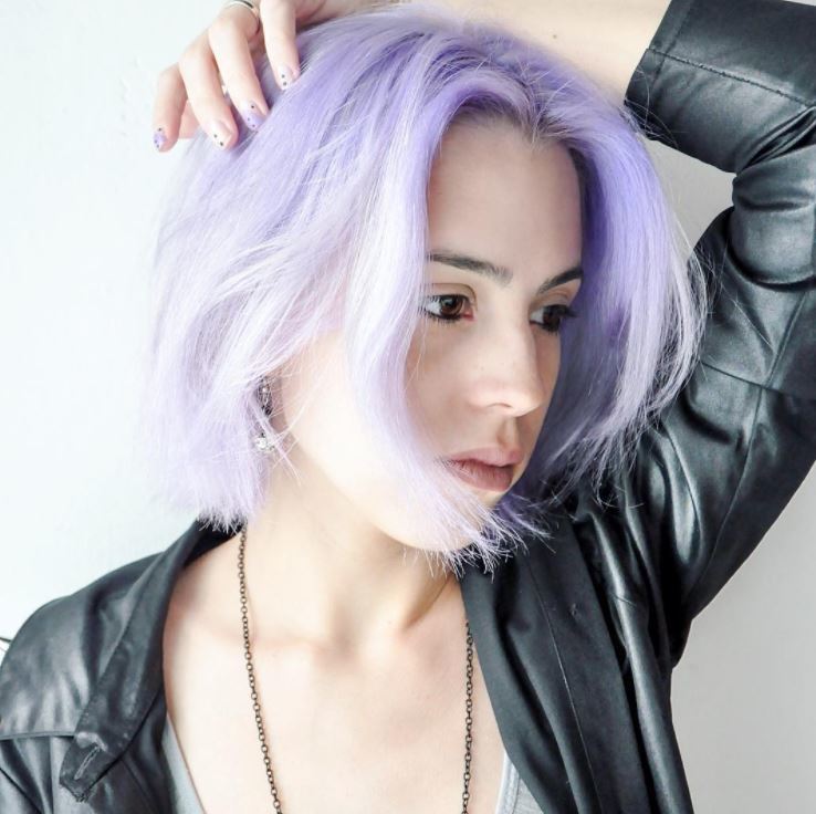 Pastel hair colours - purple pastel straight long bob