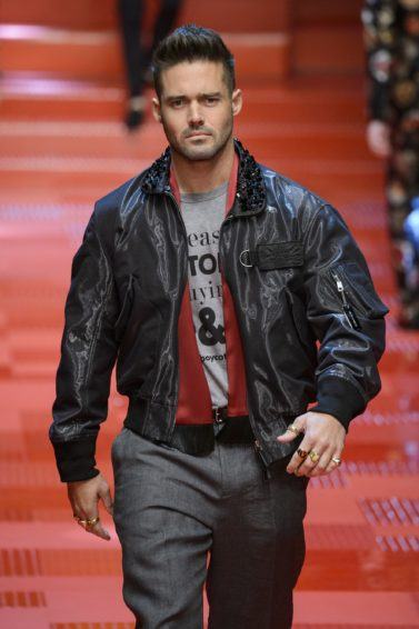 made in chelsea reality star spencer matthews walking the runway at dolce and gabbana