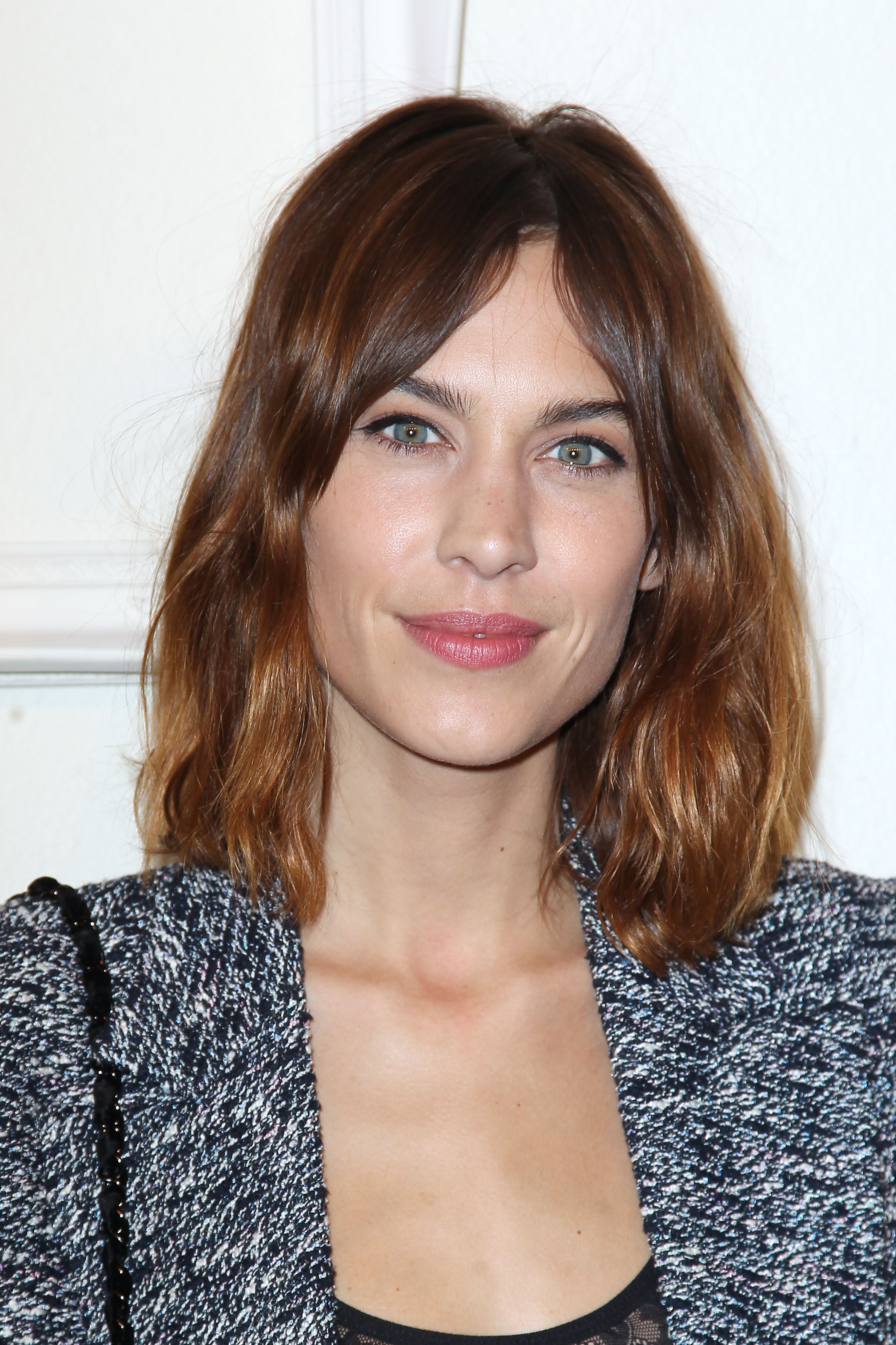 model alexa chung with wavy brunette shag cut hair