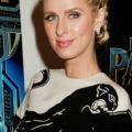 prom updos: Nicky Hilton Rothschild with her blonde hair in a braided chignon style