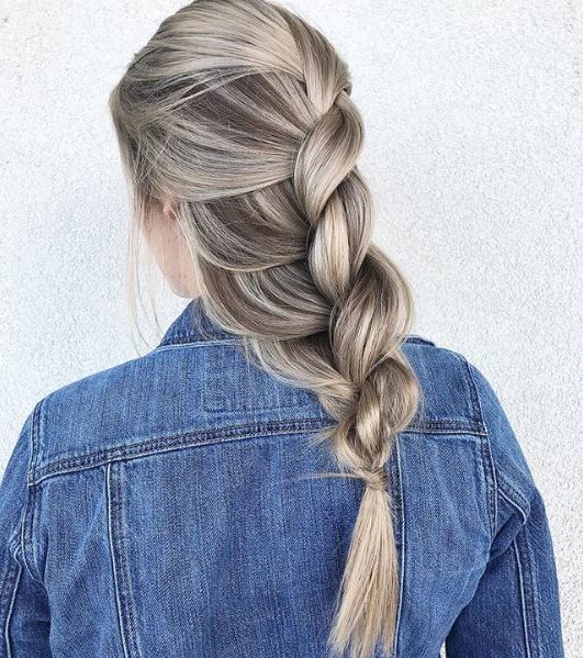 rear view of a woman with braided ombre hair
