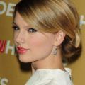 singer taylor swift in 2008 with a sleek updo hairstyle