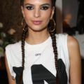party braids guide: close up shot of emily ratajkowski with boxer braids hairstyle