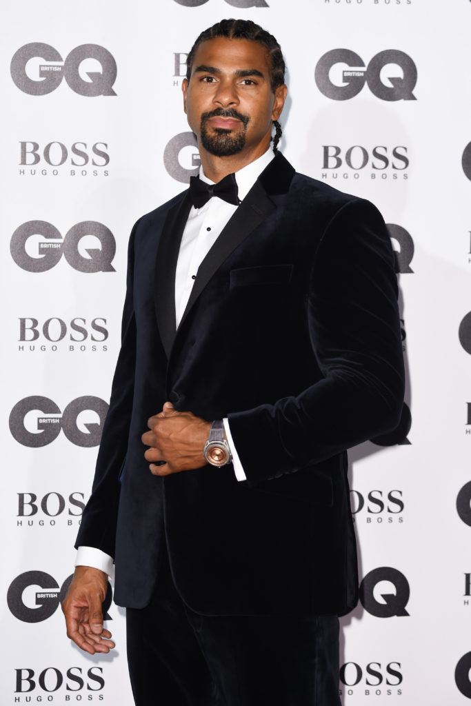 shot of david haye on the GQ Men of the Year Awards red carpet