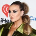 Perrie Edwards extra long blonde hair in bubble ponytail