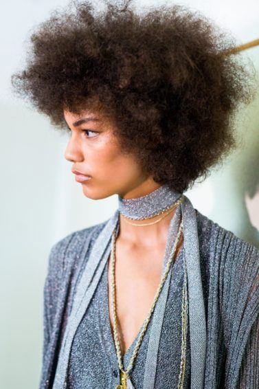 side profile of model with type 4 afro hair