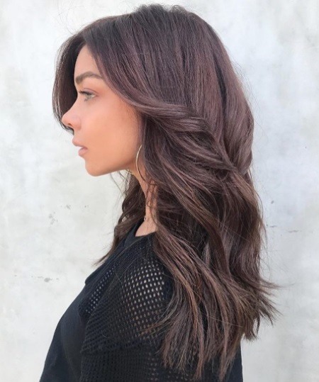 profile photo of modern family actress sarah hyland with cinnamon chocolate brown hair