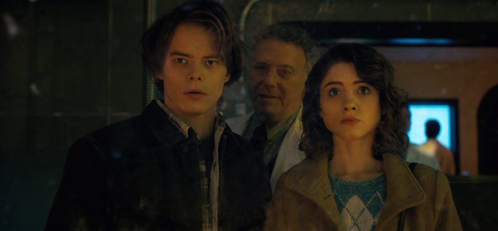 Nancy from Stranger Things and the cast wearing her hair in a long bob