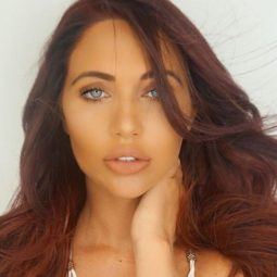 close up shot of amy childs with red hair posing on instagram
