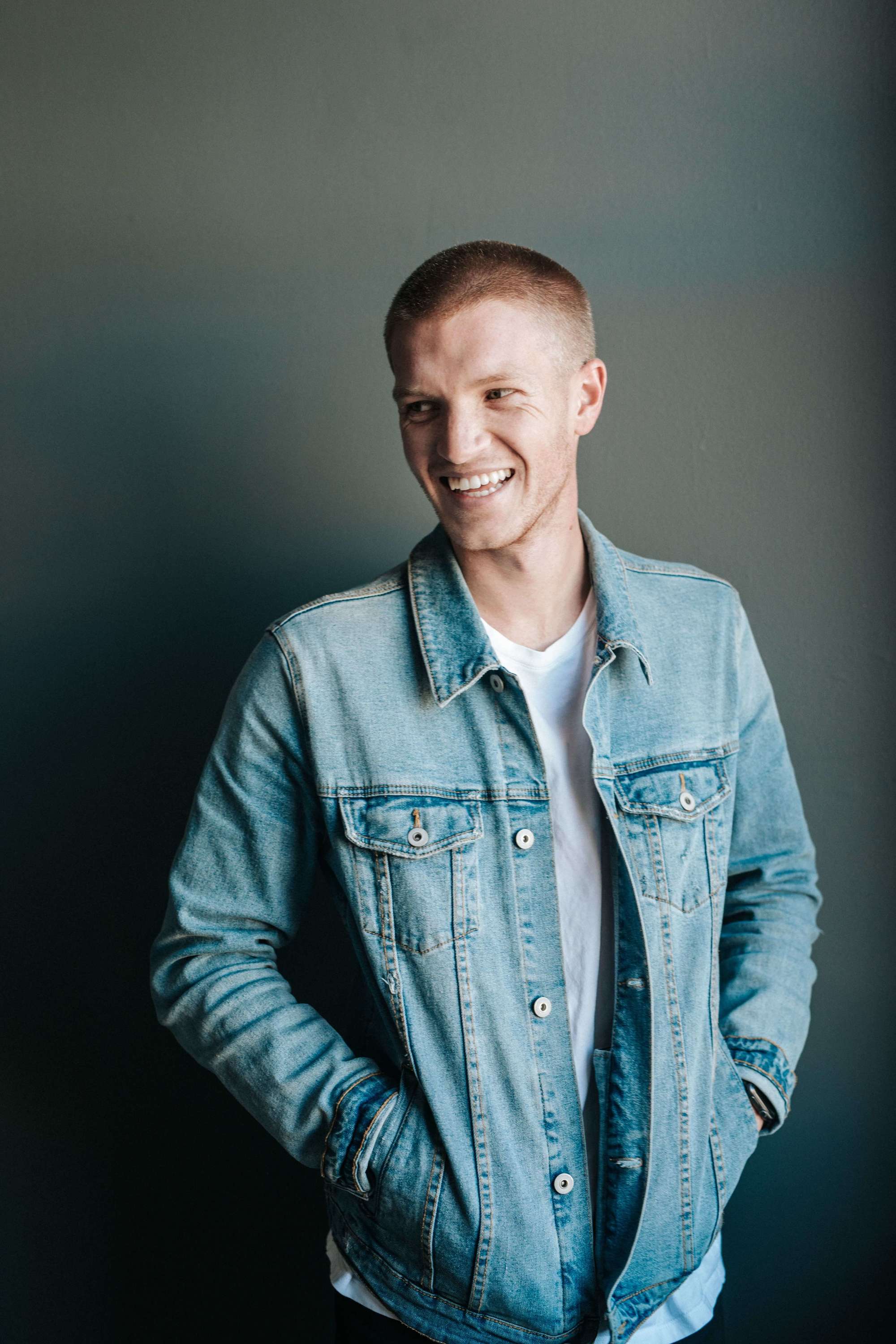 Man with short fine cropped hair