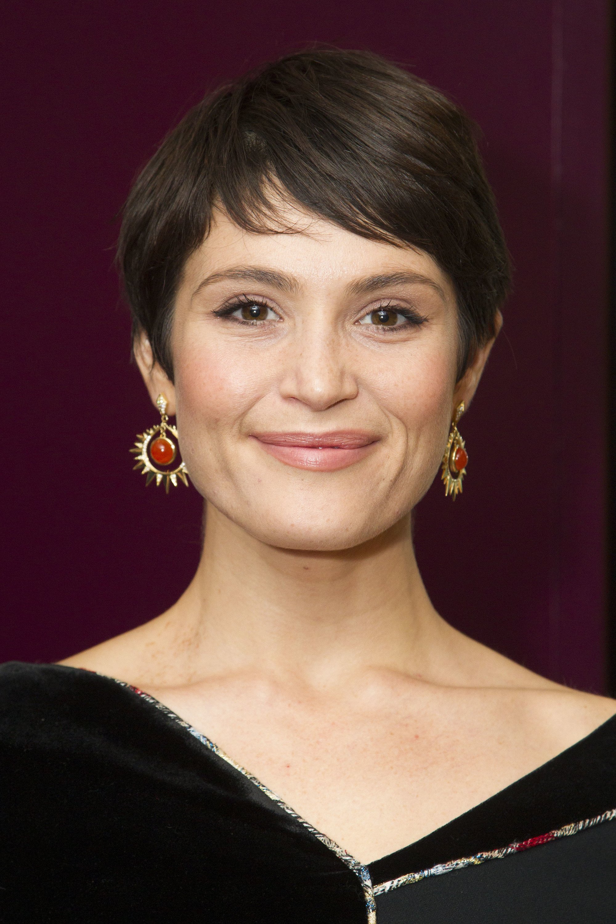 gemma arterton medium brown soft pixie cut