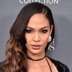 joan smalls long curly brown ombre hair