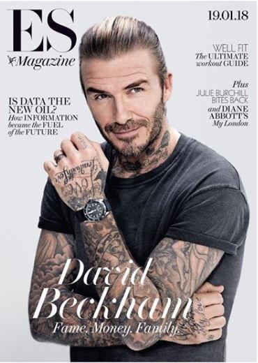 david beckham slick bar hair on cover of ES magazine