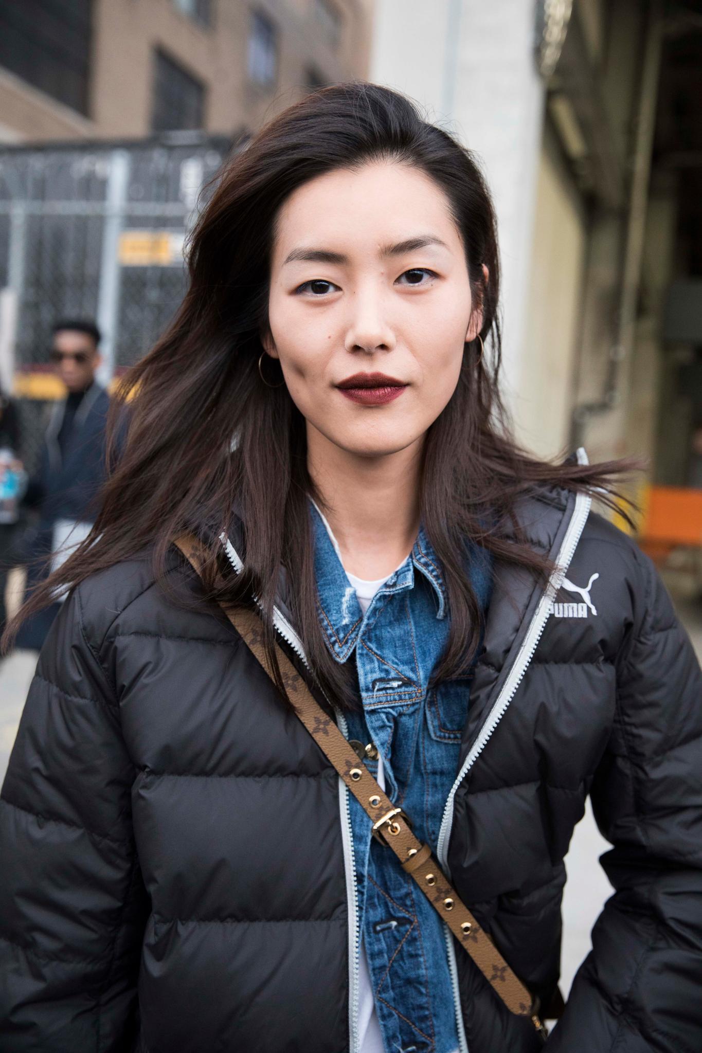 Asian woman with thick hair