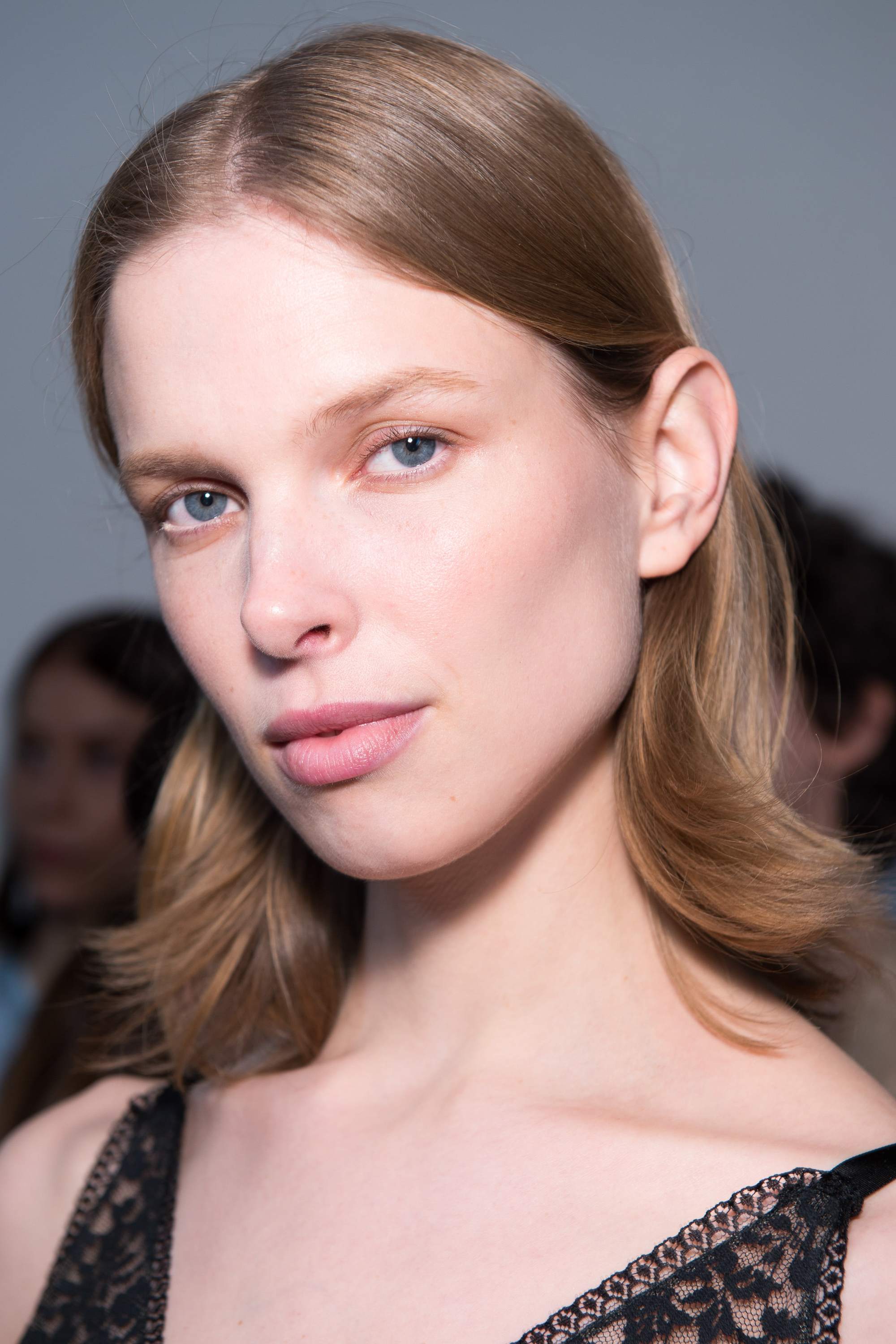 Blonde short hair model with soft hair