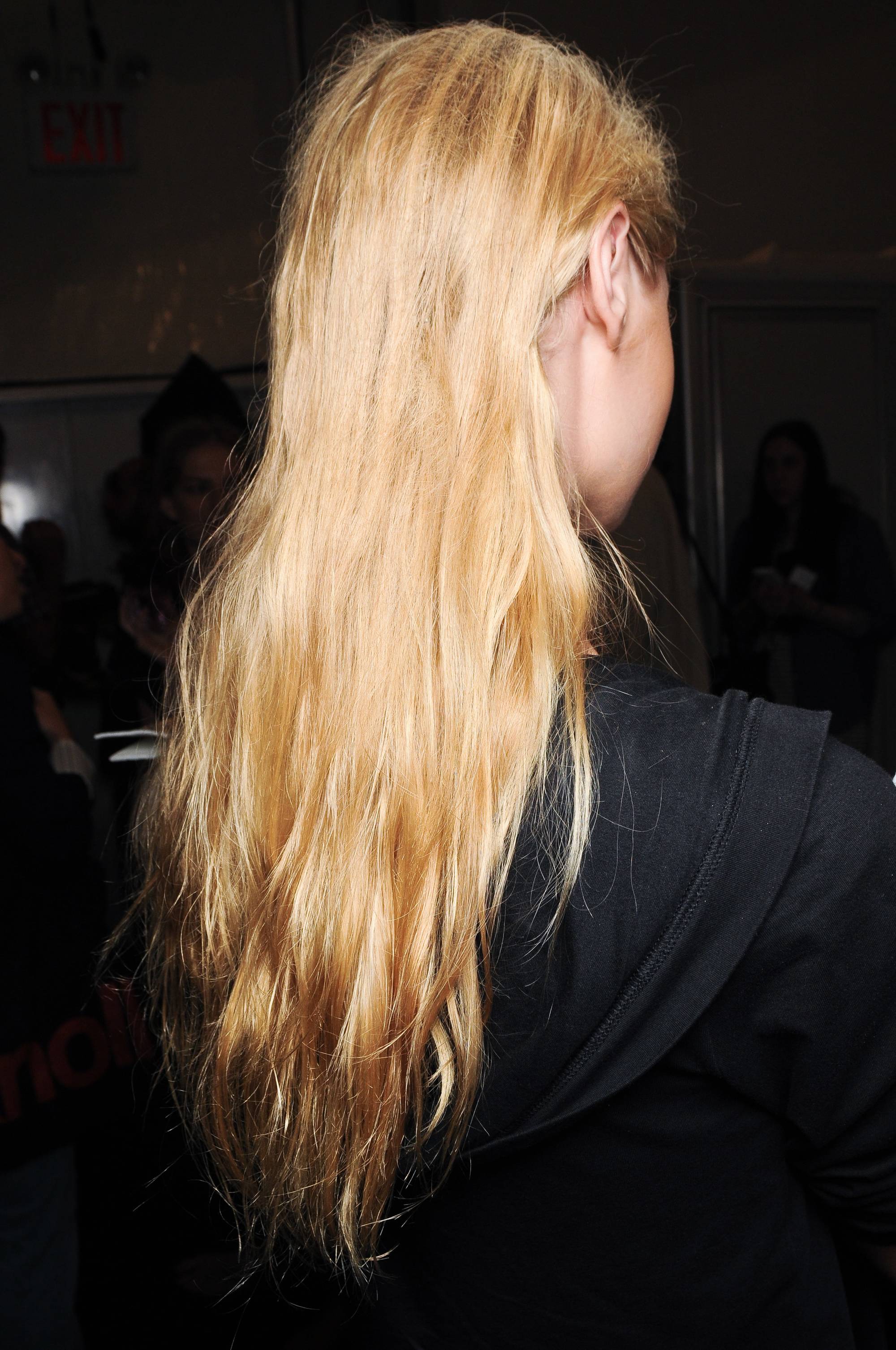 How many hairs do you lose a day blonde model with long hair
