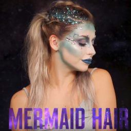 Stephanie Toms from @itsstephtoms with glittery braided mermaid hair: tutorial in partnership with superdrug, video still