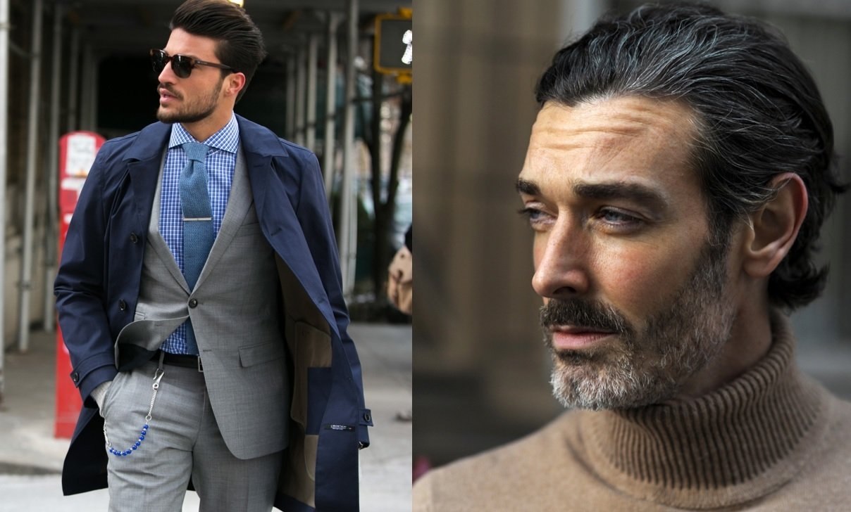 Beard styles guide: Street style shot of two men with smart, short beards