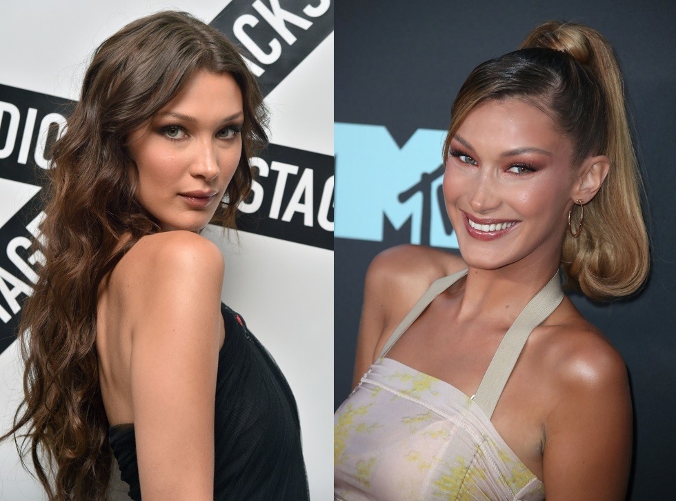 Bella Hadid before and after brunette to blonde