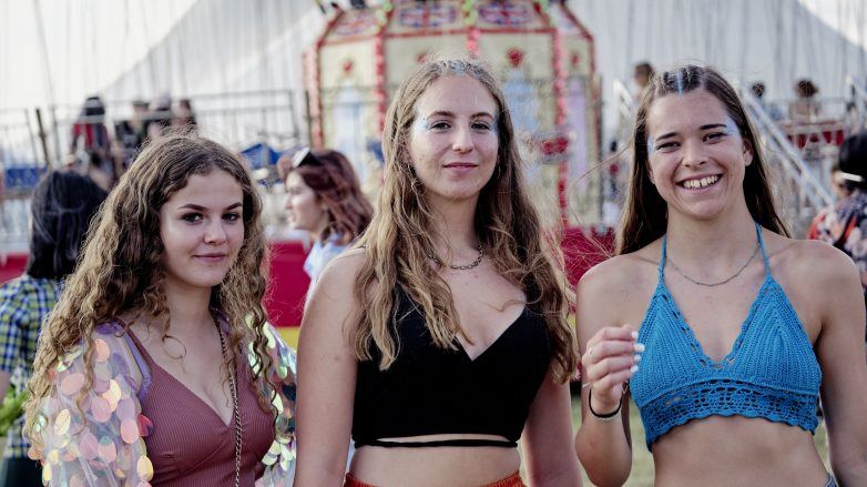 Three young women at Lovebox London 2019