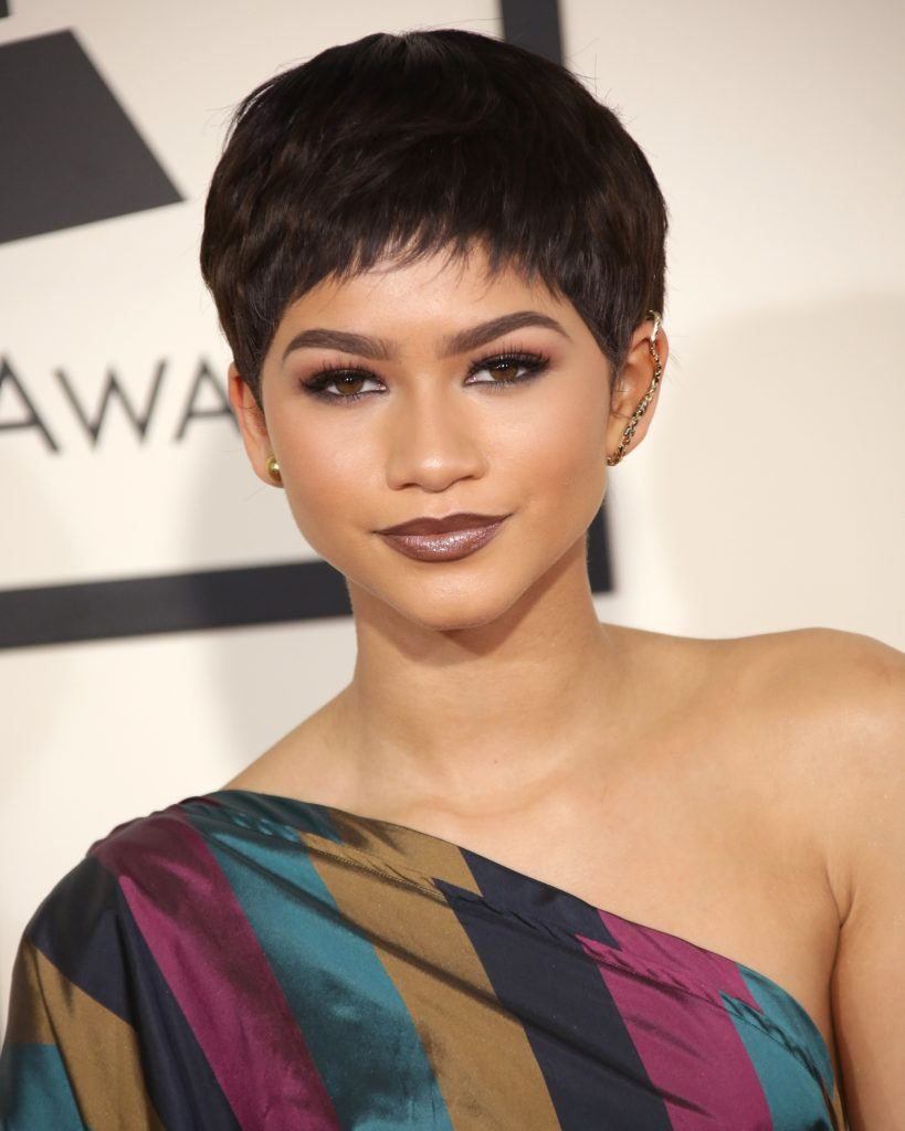 Zendaya with mushroom pixie cut