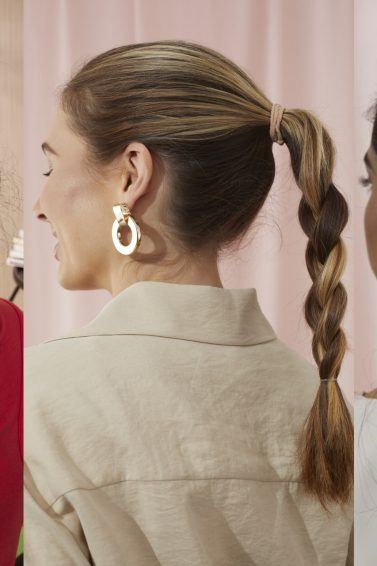Shot of three easy hairstyles on three different hair types