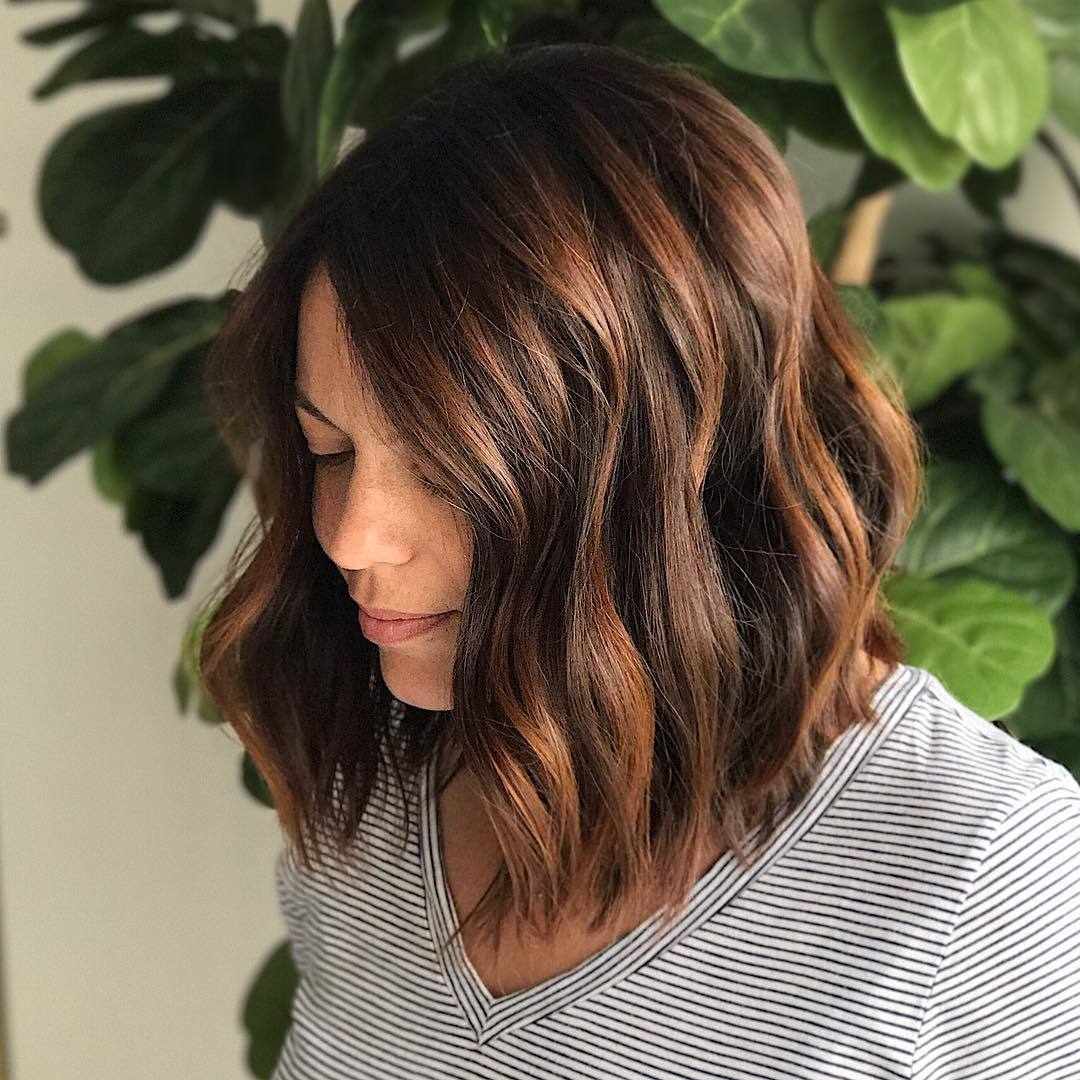 woman with hygge medium wavy hair