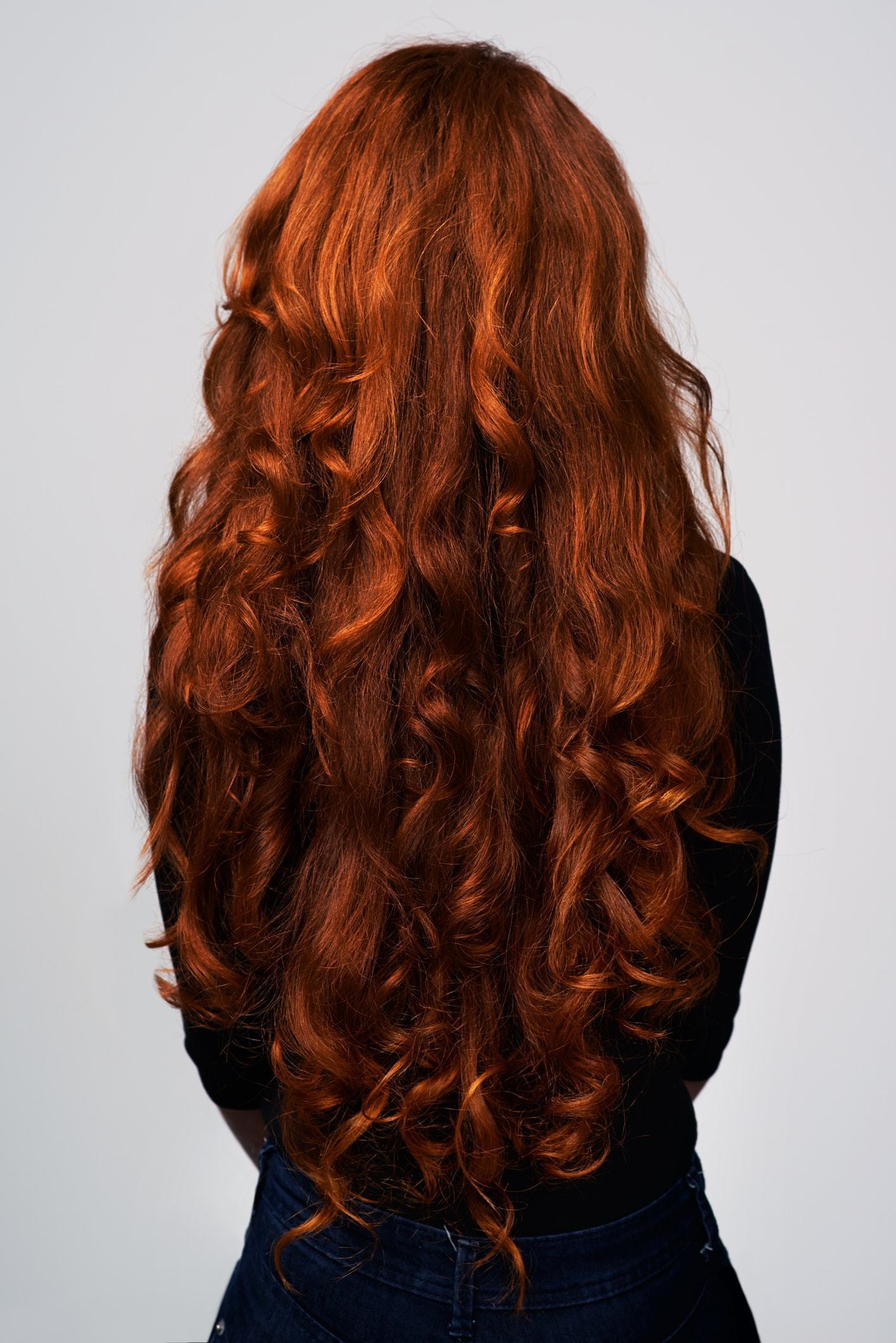 spiral perm long red loose curls