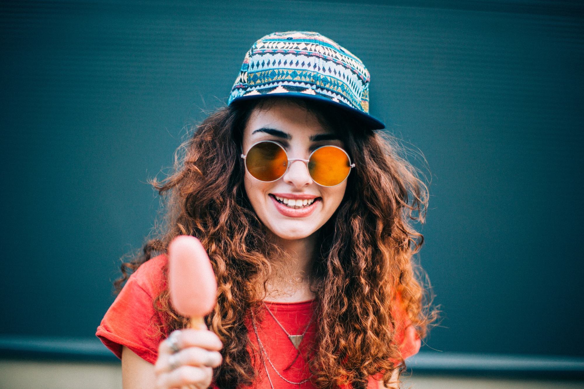 spiral perm ombre volumized hat