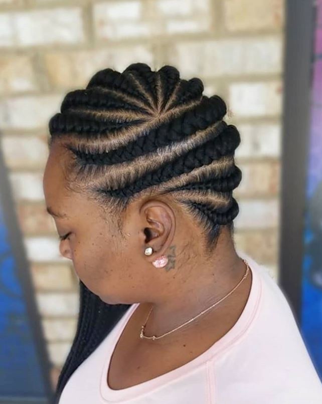 Woman with side cornrows