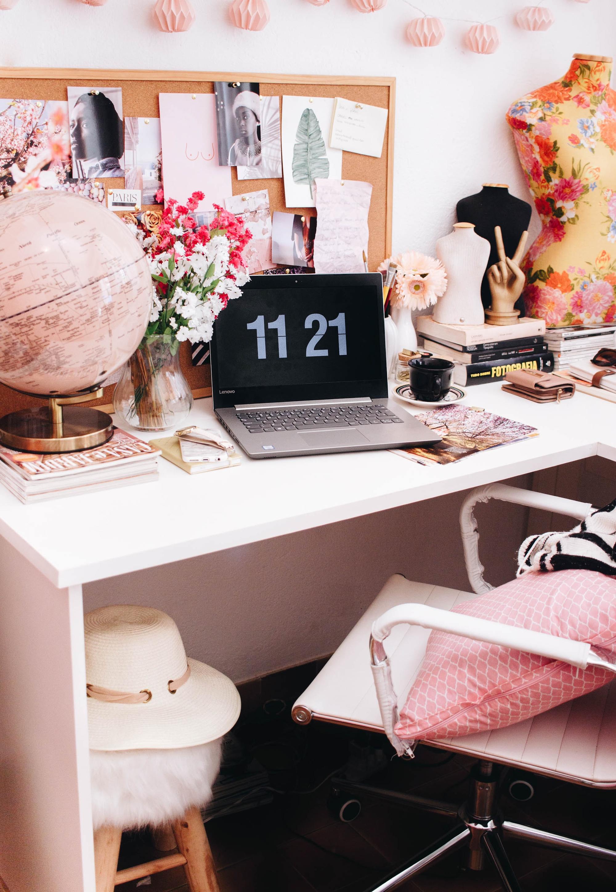 Shot of a working from home office space