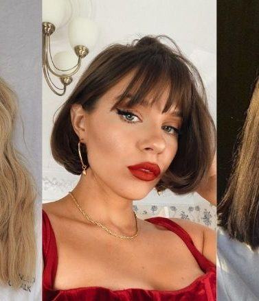 Shot of three woman with popular fringe hairstyles 2020