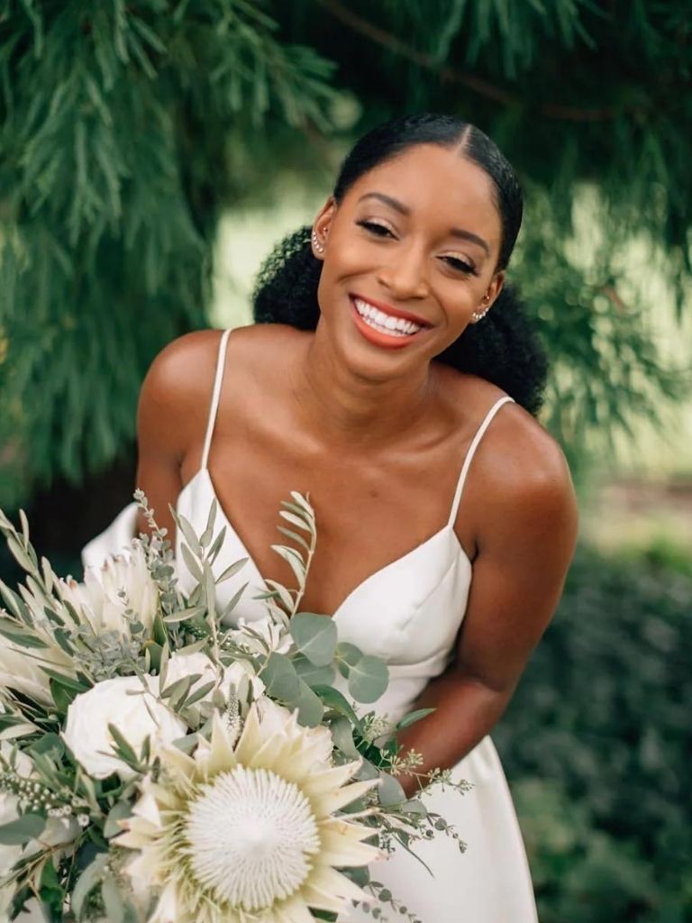 Bride with natural curls