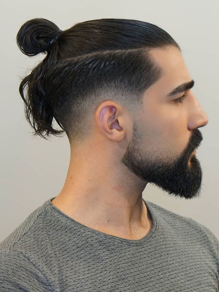 Topknot with tapered undercut and fade @ahmedaslanhairsalon