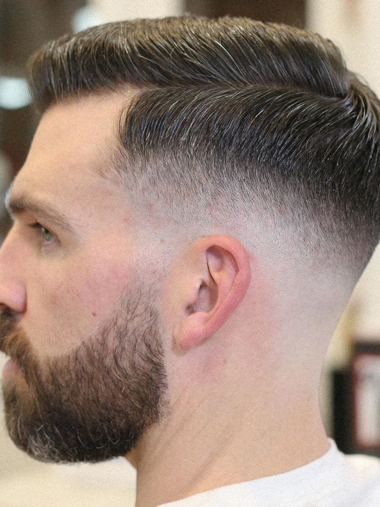 Man with brown salt and pepper combover