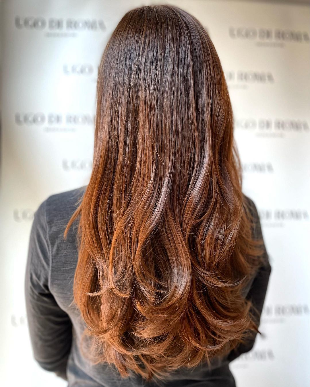 Person with a chestnut ombre hair colour